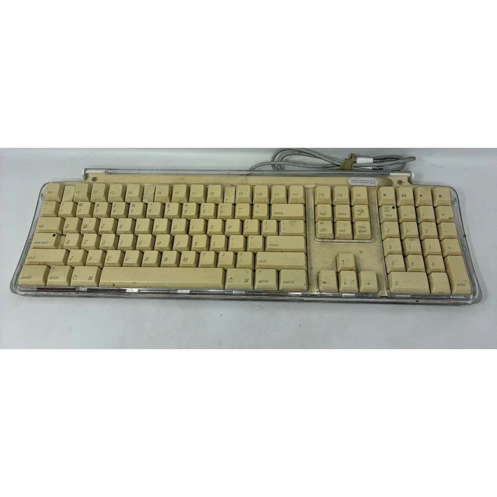 Apple Pro Keyboard M7803 Wired USB Clear White QWERTY Full Size Tested